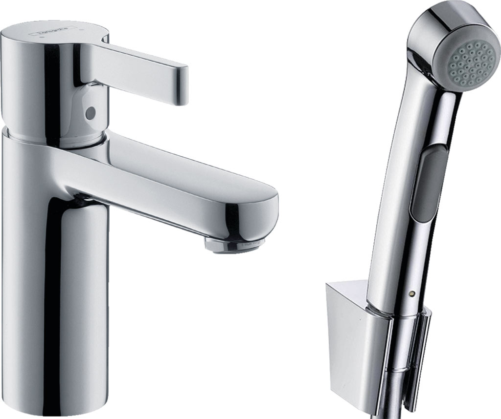 Hansgrohe Metris S Egykaros mosdócsaptelep bidette kézizuhannyal és 160 cm zuhanycsővel 