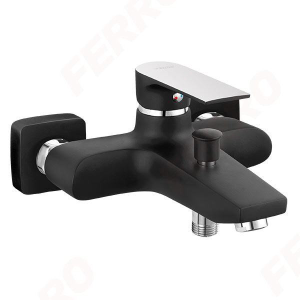 Ferro Algeo Square Black/Chrome BAQ1BLC - kádcsaptelep