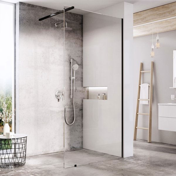 Ravak Walk-In Wall 140 (fekete + Transparent) 
