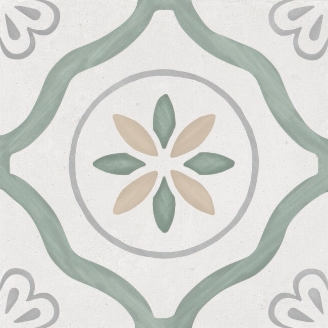 Harmony Sirocco Green Petals falicsempe és padlólap 22,3x22,3 cm