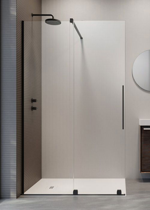 Radaway Furo Black Walk-in 160 jobb Walk-in zuhanyfal