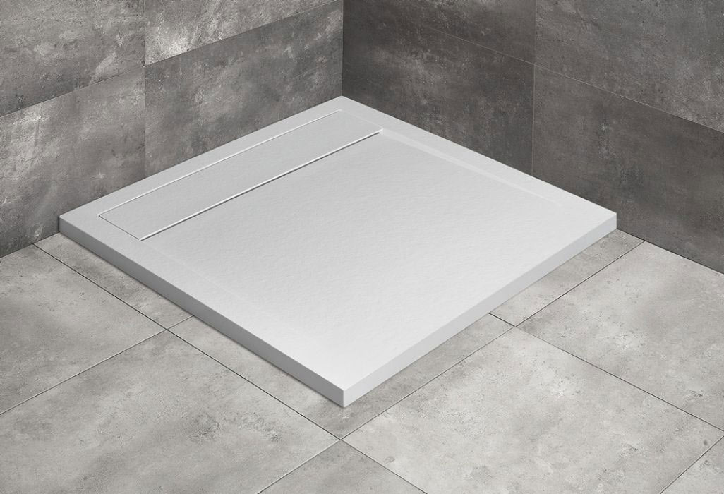 Radaway Teos C szögletes lapos fehér zuhanytálca 100x100