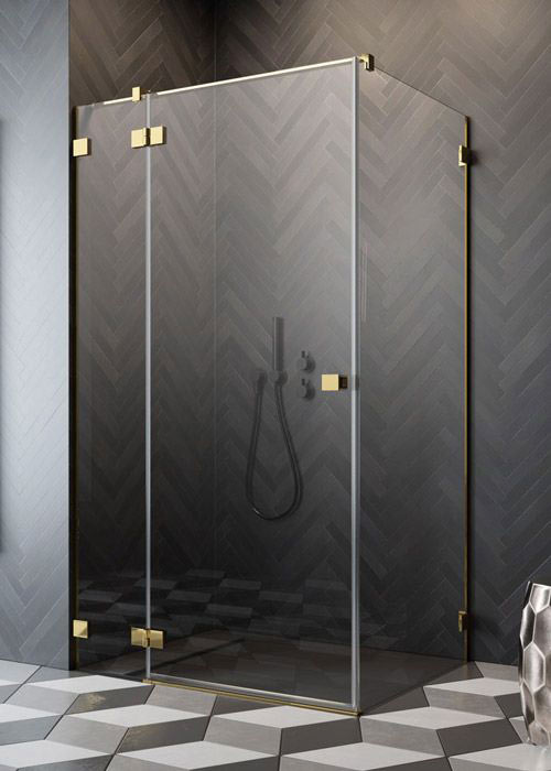 Radaway Essenza Pro Gold KDJ 120 B átlátszó szögletes zuhanykabin