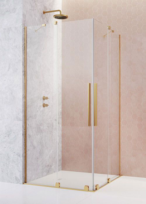 Radaway Furo Gold KDD 110 J átlátszó arany szögletes zuhanykabin