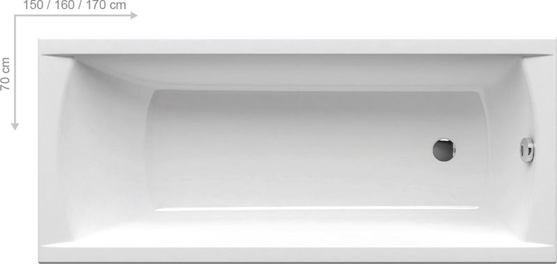 Ravak Classic Egyenes kád 160 x 70 cm