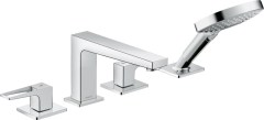 Hansgrohe Metropol 4-lyukú peremre szerelhető kádcsaptelep loop fogantyúval és Secuflex-vel 