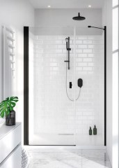 Radaway Nes Black DWS 140 B fekete zuhanyajtó