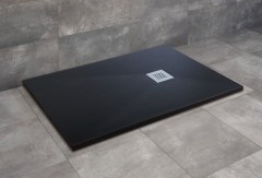 Radaway Kios F szögletes lapos fekete zuhanytálca 170x80