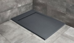 Radaway Teos F szögletes lapos antracit zuhanytálca 110x80