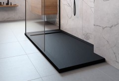 Radaway Teos F szögletes lapos fekete zuhanytálca 100x80
