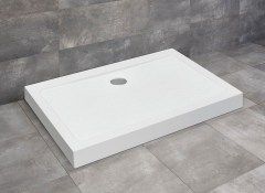 Radaway Doros Stone D szögletes lapos antracit zuhanytálca előlappal 100x90