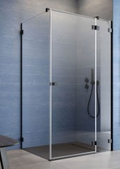 Radaway Essenza Pro Black KDJ 110 B átlátszó szögletes zuhanykabin