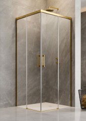 Radaway Idea Gold KDD 120 B átlátszó szögletes arany zuhanykabin
