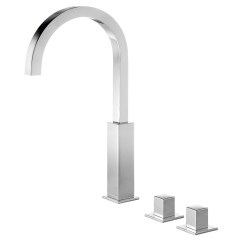 Tres Cuadro-Tres peremre ültethető kétkaros, magasított (407 mm)mosdó csaptelep króm 00810504
