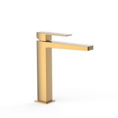 Tres Slim Exclusive magasított,240mm mosdó csaptelep leeresztő nélkül, matt arany 20210303OM