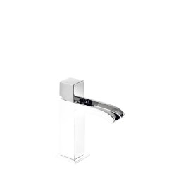 Tres Cuadro Exclusive egykaros mosdó csaptelep, cascade kifolyóval fehér-króm  00611002BL