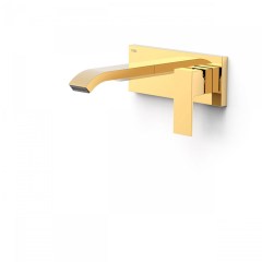 Tres Cuadro Exclusive falba süllyesztett, egykaros mosdó csaptelep, 153 mm-es kifolyó, arany  00630013OR