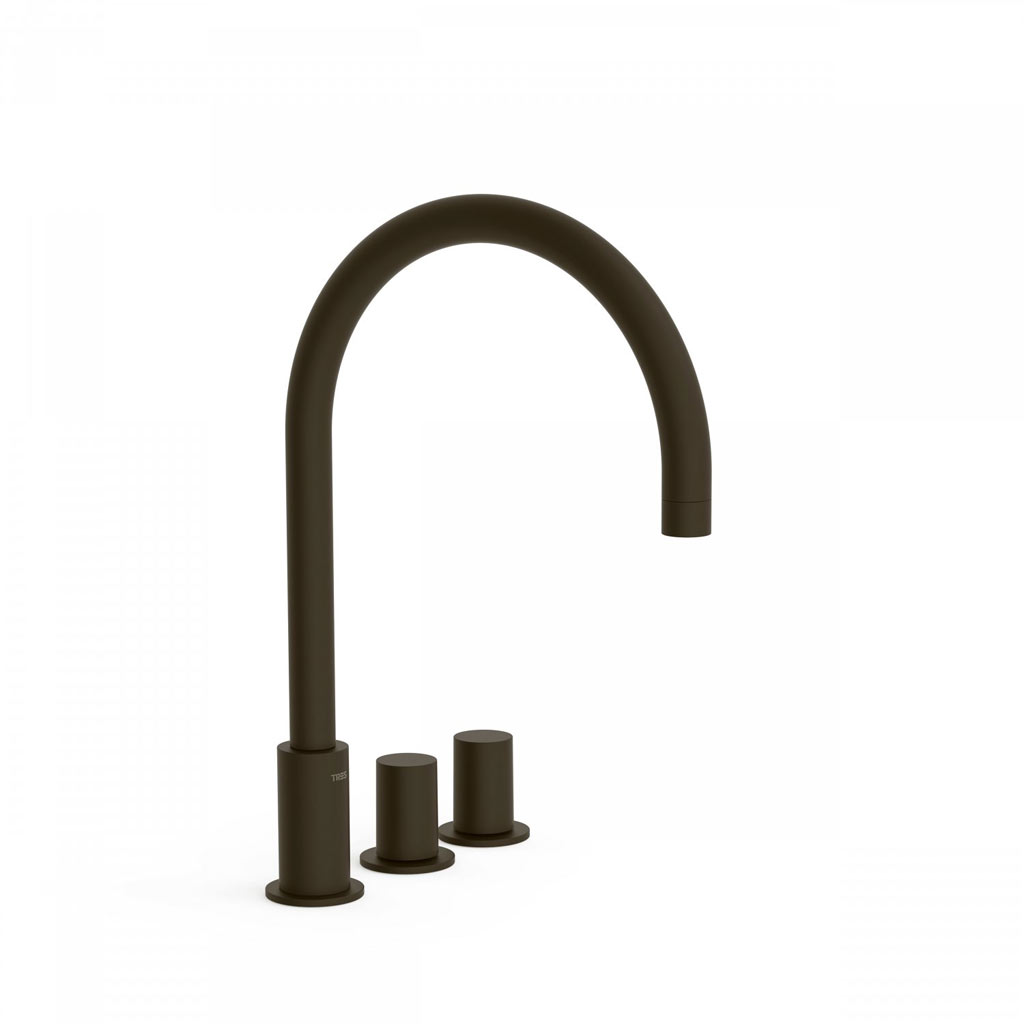 Tres Project-Tres peremre szerelhető, háromüléses mosdó csaptelep black bronze  06110501KMB