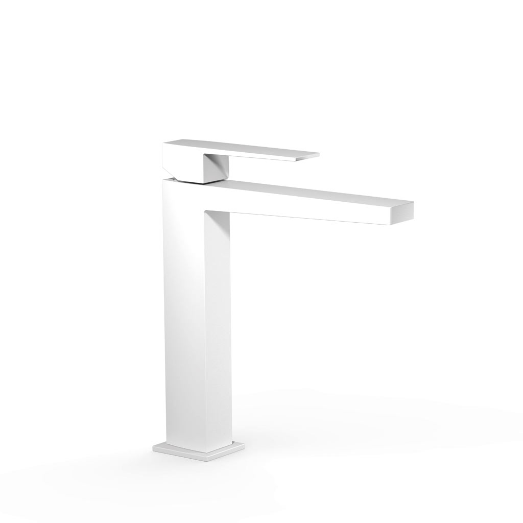 Tres Slim Exclusive magasított, 240mm mosdó csaptelep leeresztő nélkül, matt fehér 20210303BM