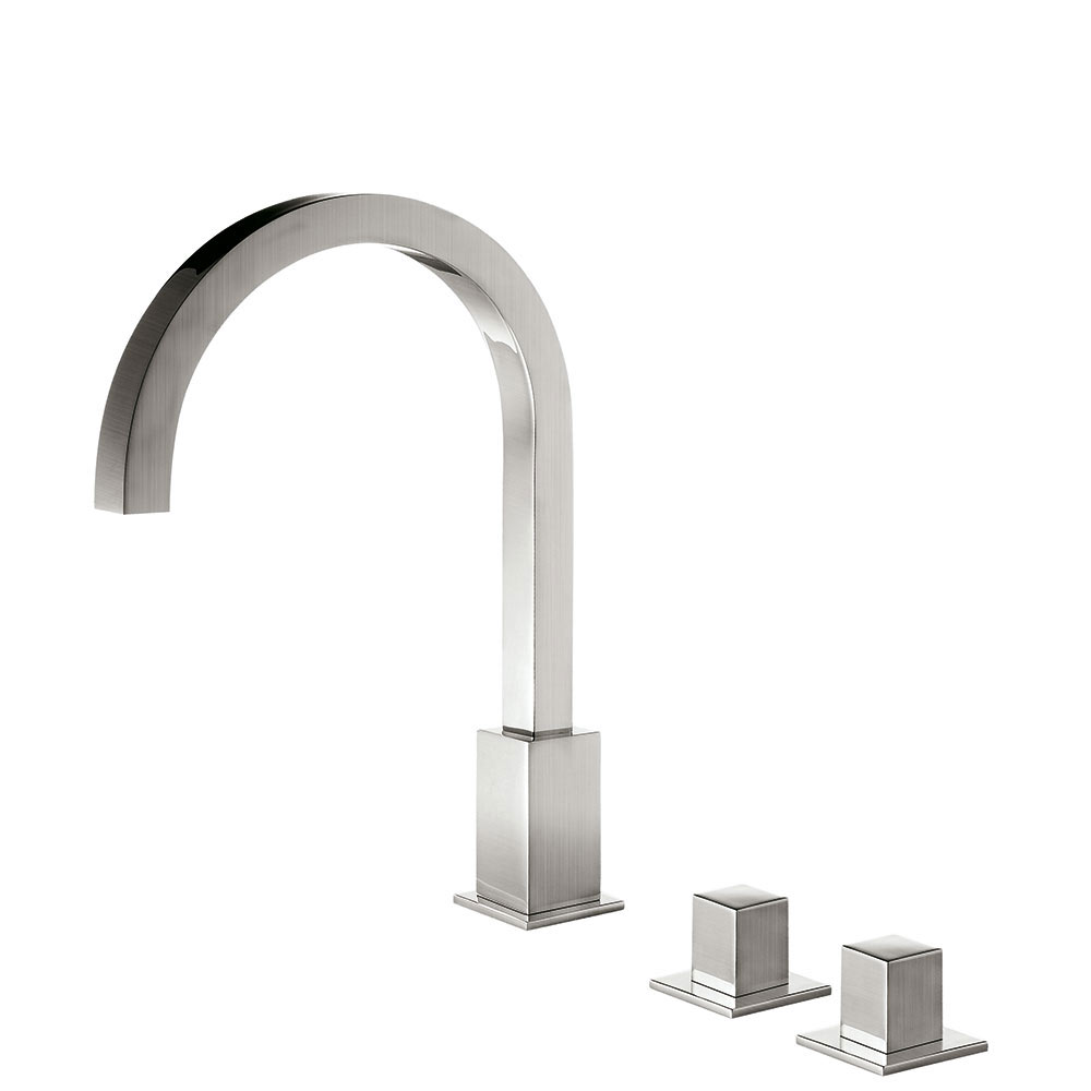 Tres Cuadro Exclusive peremre szerelhető, 3 üléses kád csaptelep, steel  00810503AC