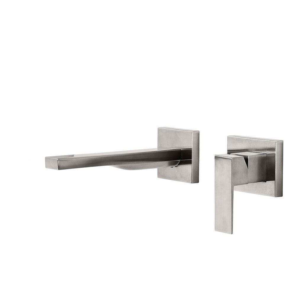 Tres Cuadro Exclusive falba süllyesztett, kétrészes, egykaros mosdó csaptelep, steel 00620012AC