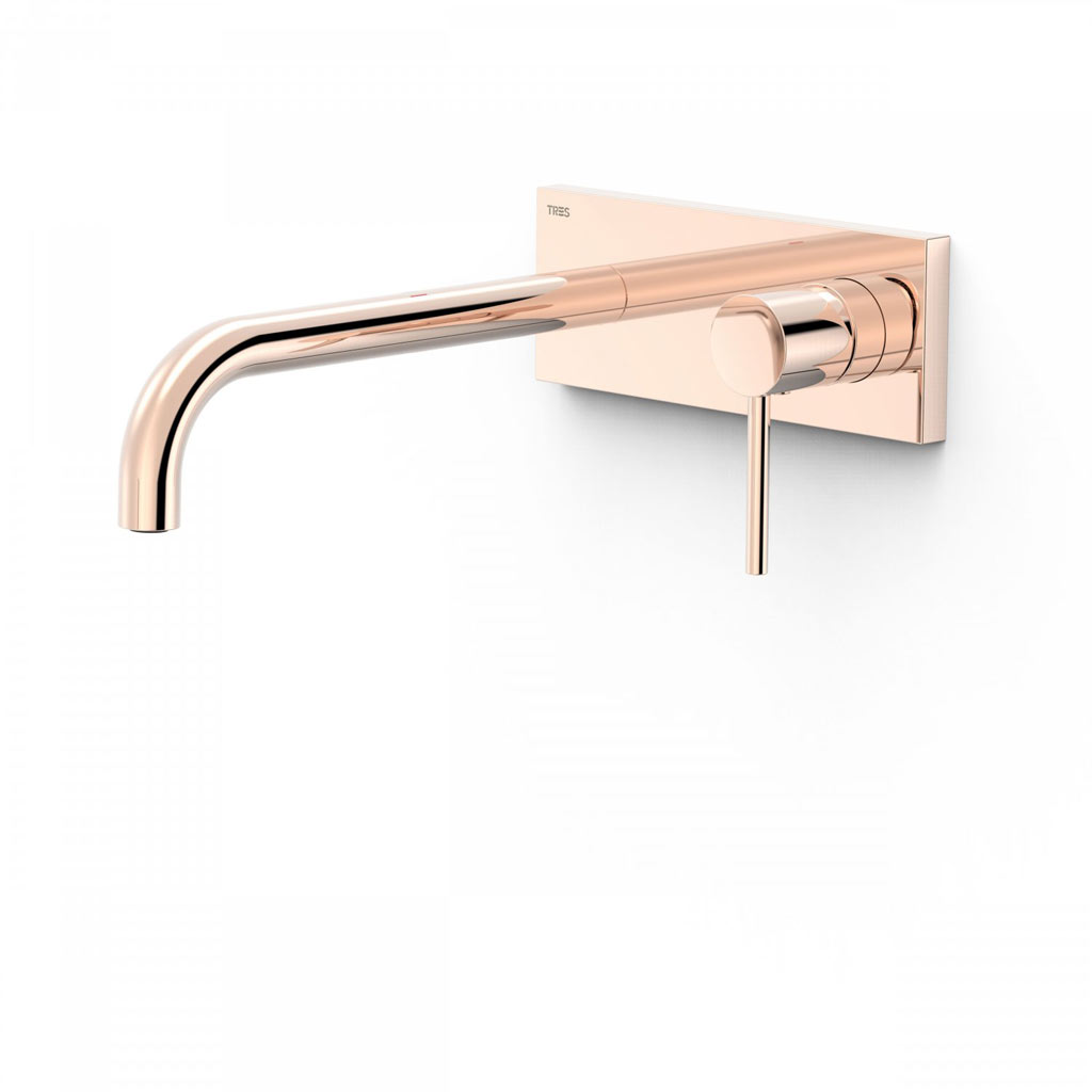 Tres Study Exclusive falba süllyesztett, egykaros mosdó csaptelep, 240 mm-es kifolyó, rose gold  26230012OP
