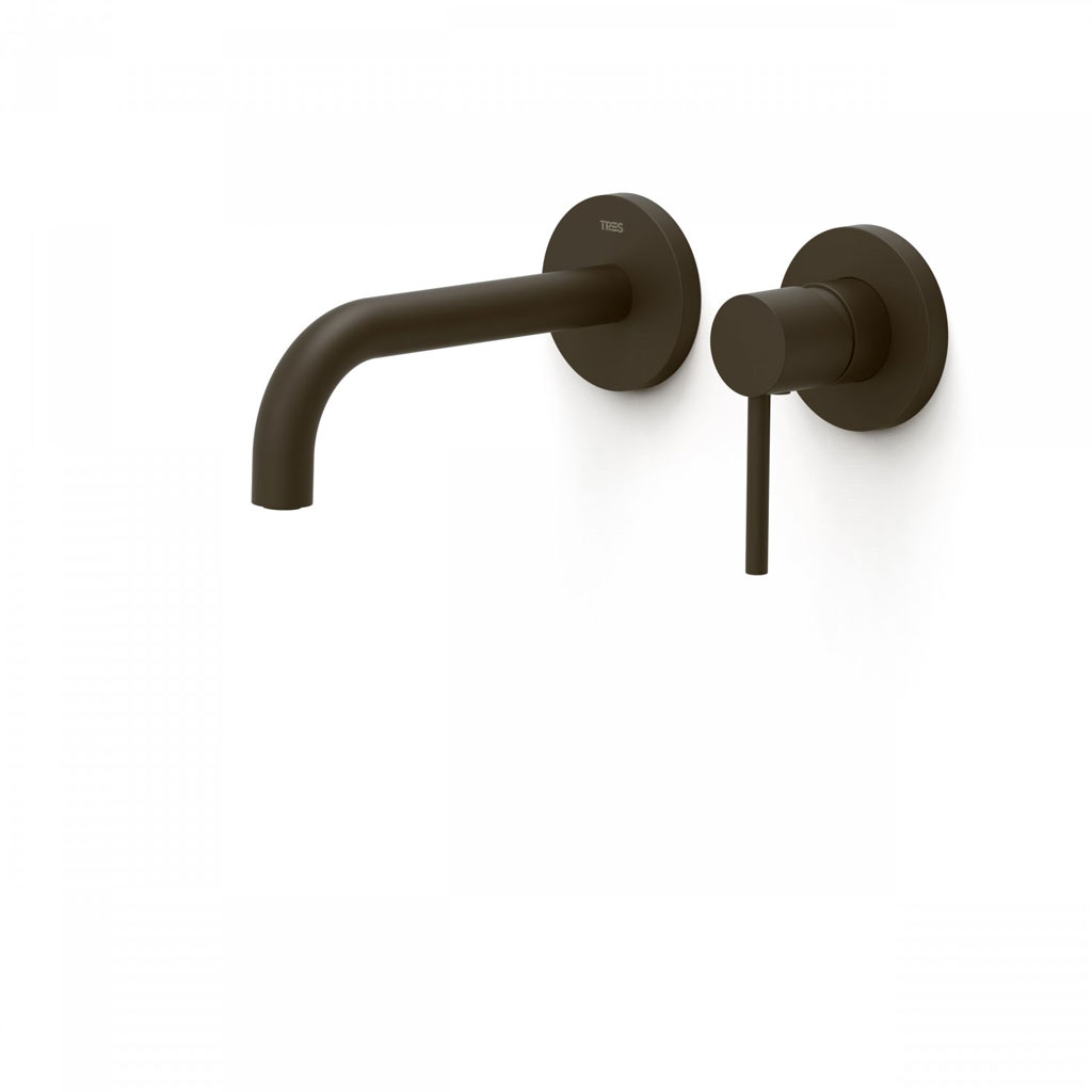 Tres Study Exclusive falba süllyesztett, kétrészes, egykaros mosdó csaptelep,  black bronze 26230001KMB