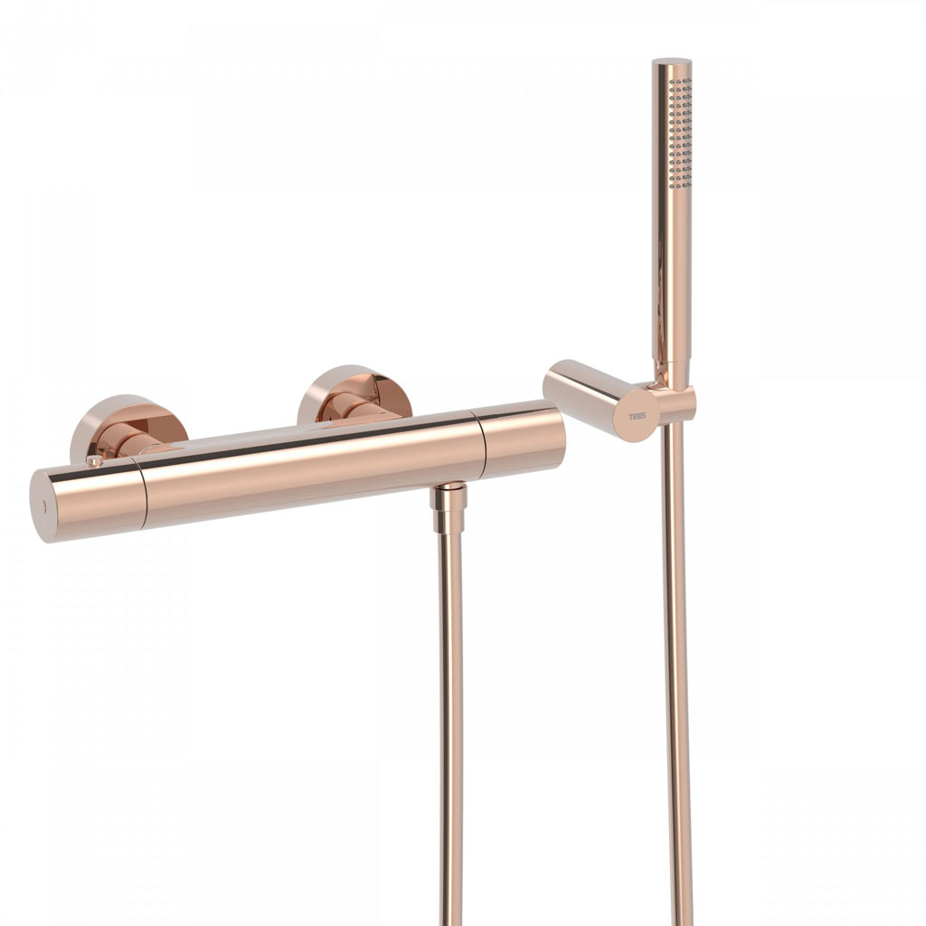 Tres Study Exclusive fali termosztátos zuhany csaptelep, kézizuhannyal, rose gold 26116209OP