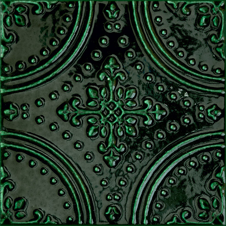Tubadzin Tinta Green dekorcsempe 14,8 x 14,8