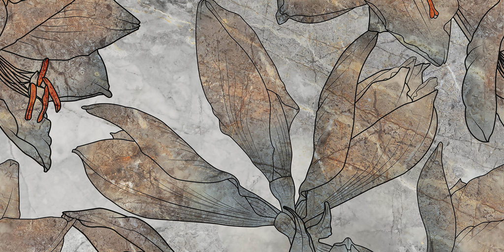 Valore Tubadzin Rock Island Blue Flower dekorcsempe 30x60 cm