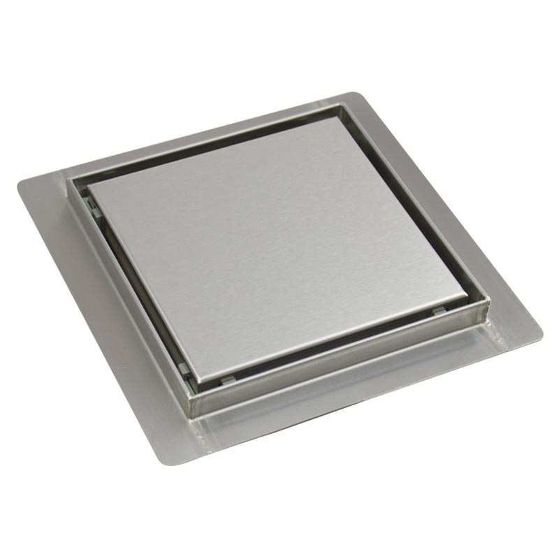 Wellis Flat 15x15 prémium rozsdamentes acél padlóösszefolyó, burkolható/teli fedlappal